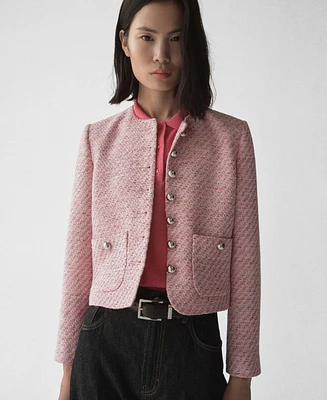 Mango Women's Fitted Tweed Jacket