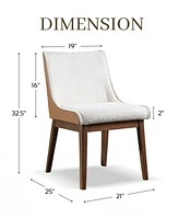 Furniture of America 2-Pc. Forest Wisp Boucle Fabric Dining Chair Set