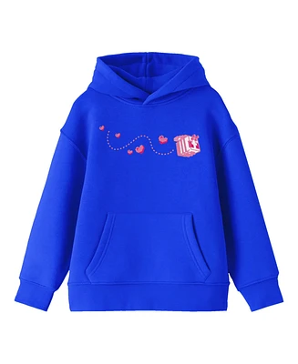 Minecraft Block Butterfly Flying Youth Royal Blue Graphic Hoodie-xl