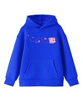 Minecraft Boys Block Butterfly Flying Youth Royal Blue Graphic Hoodie-Large