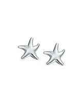 Bling Jewelry Hawaii Ocean Starfish Stud Earrings in Sterling Silver Tropical Beach Jewelry