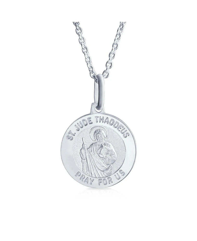 Bling Jewelry Saint Jude Thaddeus Pendant Necklace Sterling Silver Religious Medal