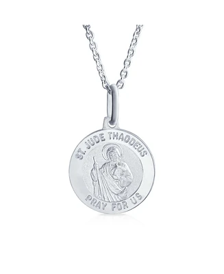 Bling Jewelry Saint Jude Thaddeus Pendant Necklace Sterling Silver Religious Medal