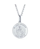 Bling Jewelry Saint Jude Thaddeus Pendant Necklace Sterling Silver Religious Medal