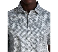Karl Lagerfeld Paris Men's Regular-Fit Double Ll Logo-Print Button-Down Shirt