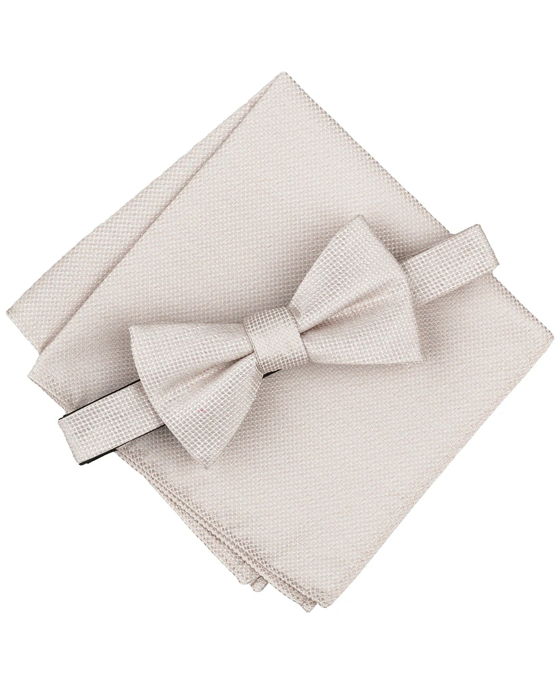 Alfani Men's Solid Bow Tie & Pocket Square Set, Exclusively at Macy's