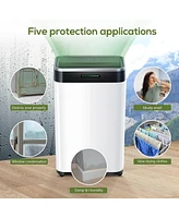 Kismile 45Pints/Day Dehumidifier for Home, Basement & Garage, Low Noise, 6500ML Water Tank, Auto Drain Hose, Intelligent Humidity Control