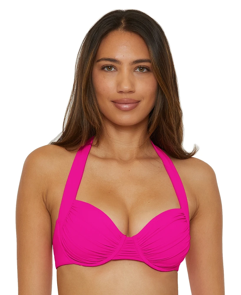 Becca Women's Ruched Underwire Bikini Top