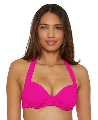 Becca Women's Ruched Underwire Bikini Top