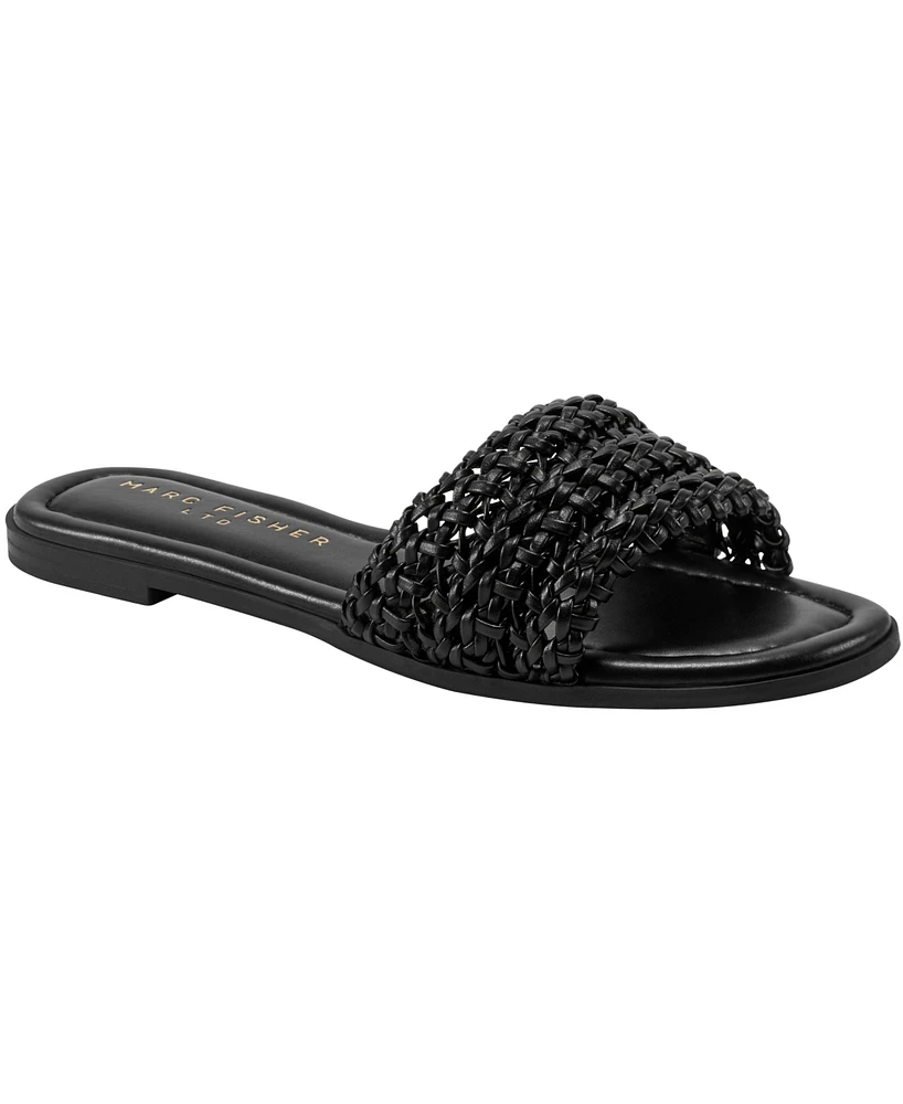 Marc Fisher Ltd Women's Vickee Woven Slide Flat Sandals