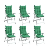 Highback Chair Cushions 6 pcs Green Oxford Fabric