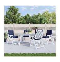 Lowback Chair Cushions 4 pcs Navy Blue Oxford Fabric