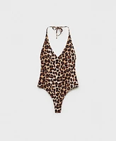 Mango Women's Leopard Print Swimsuit
