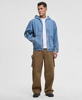 Mode of One Men's Relaxed-Fit Full-Zip Denim Hoodie, Exclusively at Macy's