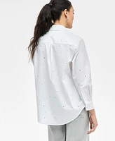I.n.c. International Concepts Women's Rhinestone Shirt, Exclusively at Macy's