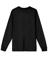 Modelo Men's Masterfully Made Label Collage Crew Neck Long Sleeve Black Adult Tee-Large