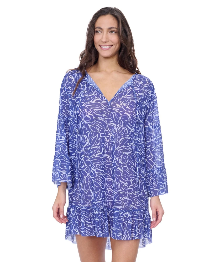 Tulip Mesh Tunic with Flounce Coverup