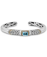 Devata Topaz & Bali Cuff Bracelet in Sterling Silver and 18K Gold Accents