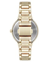 Nine West Women's Quartz Tan and Gold-Tone Metal Alloy Bracelet Watch, 34mm