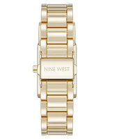 Nine West Women's Quartz Everyday Rectangular and Gold-Tone Metal Alloy Watch