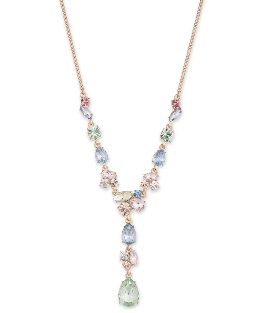 Givenchy Mixed Crystal Lariat Necklace, 16" + 3" extender