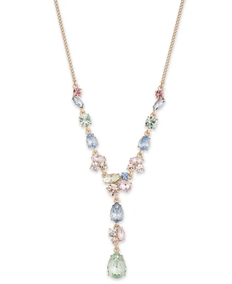 Givenchy Mixed Crystal Lariat Necklace, 16" + 3" extender