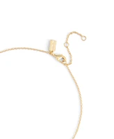 Coach Faux Stone Signature Cultivated Pearl Orb Pendant Necklace