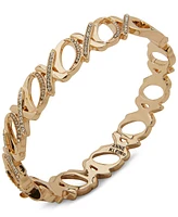 Anne Klein Gold-Tone Pave Xoxo Bangle Bracelet