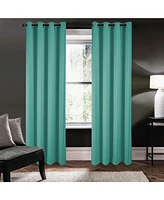 Kate Aurora 1 Piece Teal Room Darkening Grommet Top Window Curtain Panel