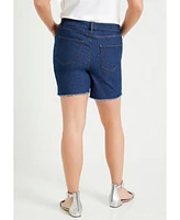 June + Vie Plus Raw Hem Fit Denim Shorts