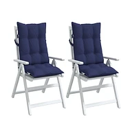 Highback Chair Cushions 2 pcs Navy Blue Oxford Fabric