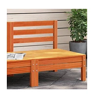 Patio Sofa Armless Wax Brown Solid Wood Pine