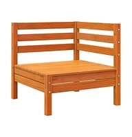 Patio Sofa 3-Seater Wax Brown Solid Wood Pine