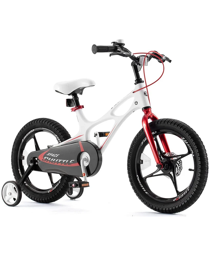 RoyalBaby Space Shuttle 14" Mg Alloy Kids Bike w/Training Wheels, White