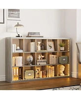 15 Cube Bookcase Storage Shelf Organizer with Led Lights Horizontally or Vertically Use