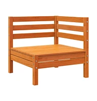 Patio Sofas Corner 2 pcs Wax Brown Solid Wood Pine