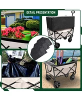 Collapsible Wagon Cart with Liners & Cover for Versatility