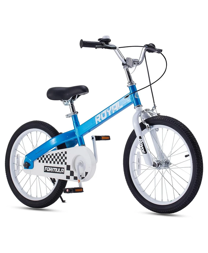 RoyalBaby Formula 20" Kids Bike with Kickstand, Dual Hand Brakes, and Adjustable Handlebar & Seat, for Boys and Girls Ages 3 to 10, Blue