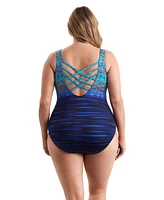 Longitude by Mimi Flamingo Just Shine Triple X Back Tank One Piece Swimsuit