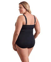 ShapeSolver Sport by Mimi Flamingo Twist Bra Tank One Piece Swimsuit