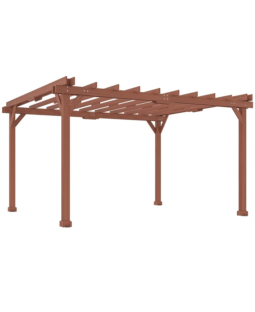 Outsunny 11' x 12.5' Outdoor Wood Pergola with Grape Trellis,