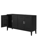 4-Door Sideboard Cabinet with Adjustable Shelf, Black