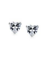 Bling Jewelry 1.5CT Heart Shaped Cz Stud Earrings Rose Gold Sterling Silver