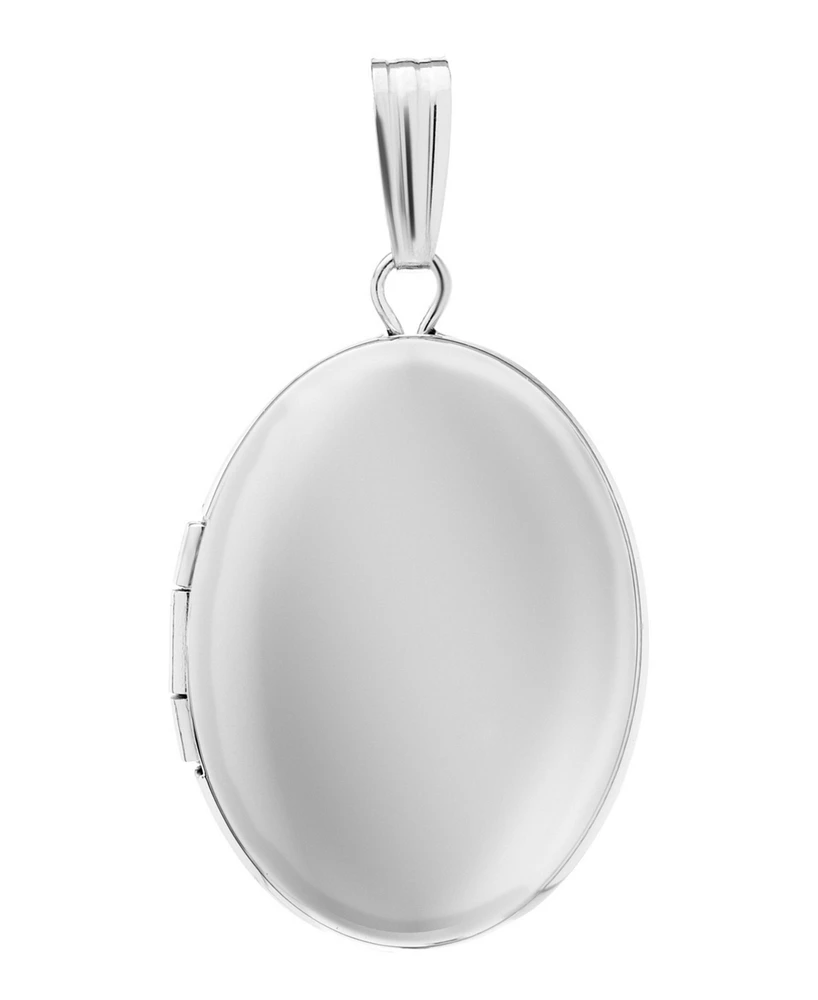 925 Sterling Silver Oval 17mm Polished Locket for Women