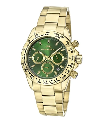 Preston Stainless Steel Gold Tone & Green Men's Watch 1035BPRS