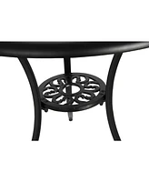 3-Piece Cast Aluminum Bistro Set with Umbrella Hole and Outdoor Durability