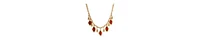 2028 14K Gold Dipped Red Glass Navette Drop Necklace