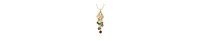 2028 Gold-Tone Colored Glass Beads Necklace