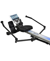 Stamina BodyTrac Glider 1060 Cardio Exercise Fitness Rower Rowing Machine with Adjustable Hydraulic Resistance, Display Monitor, and Tablet Holder