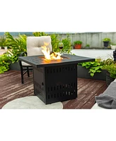 34inches Steel fire pit table Gas Fire Pit for Outdoor Outside Patio Deck and Garden Black